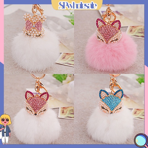 <SPwholesale> Móc Khóa Banh Xù Đính Đá Dễ Thương