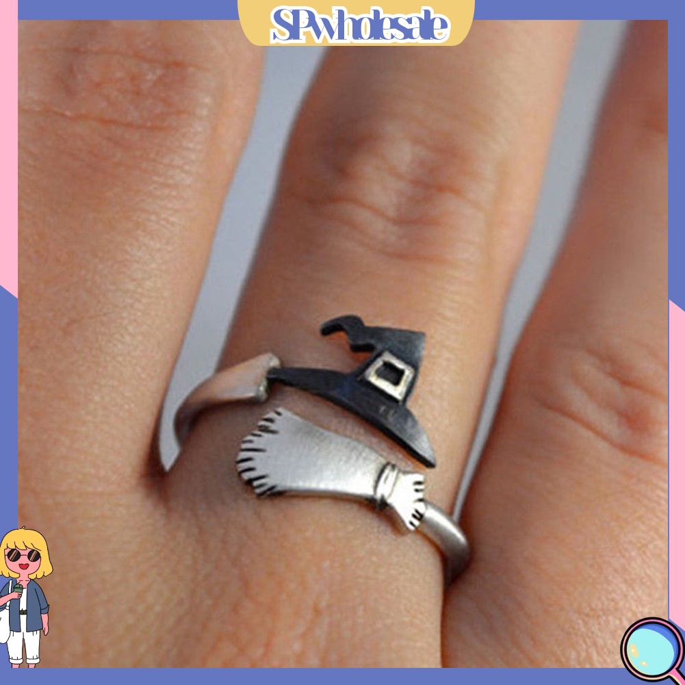 <SPwholesale> Nhẫn Hở Hình Nón Phù Thủy Dễ Thương Có Thể Điều Chỉnh Làm Quà Tặng Trang