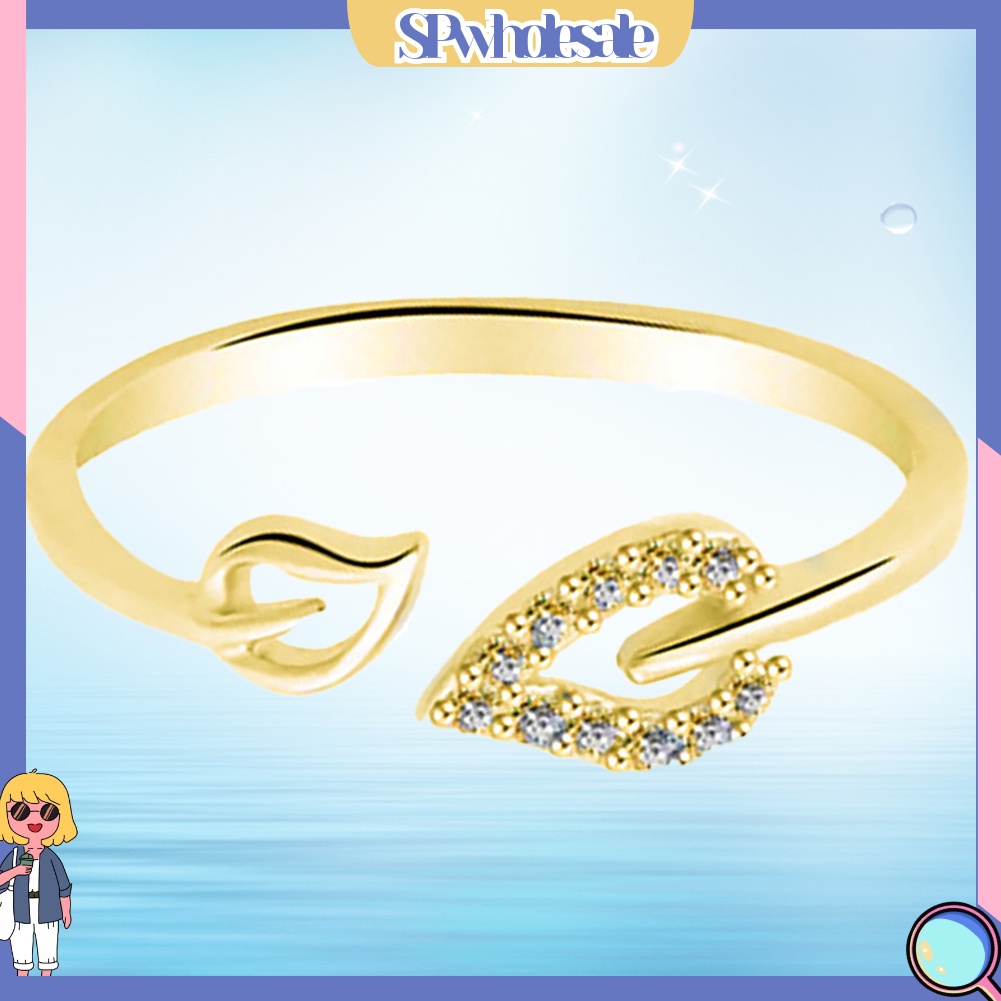 <SPwholesale> Nhẫn Hở Hình Trái Tim Đính Đá Độc Đáo