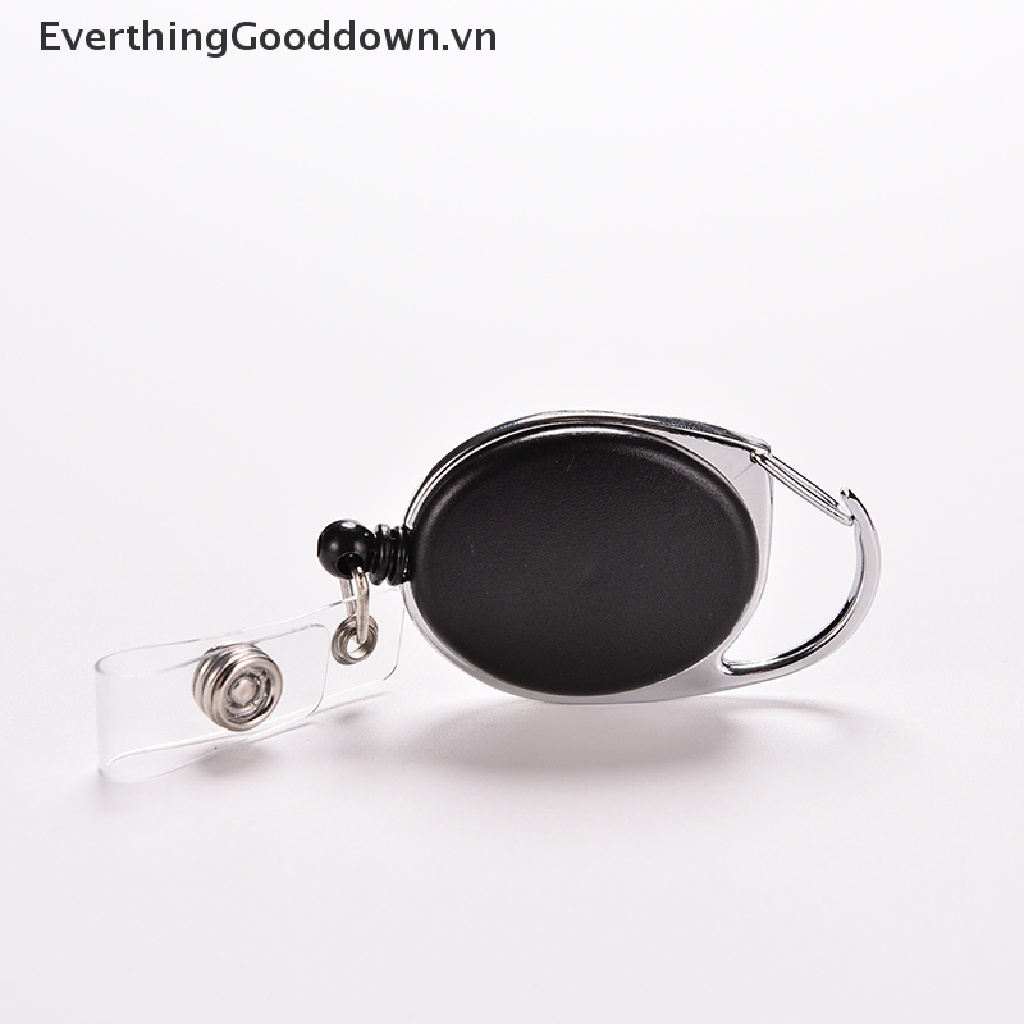 Everthinggooddown Dây Đeo Thẻ ID / Chìa Khóa Màu Đen Có Thể Thu Gọn