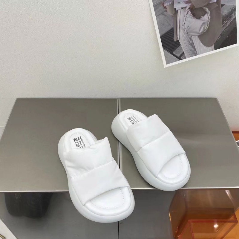 Kisstyle Dép Sandal Xỏ Ngón Đế Dày Mũi Tròn Bằng Vải Mềm Thoáng Khí Thoải Mái Ngoài Trời Cho Nữ