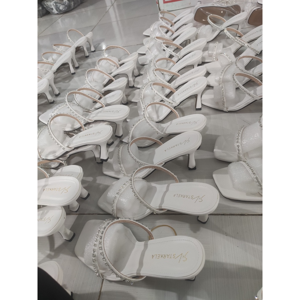 Giày sandal cao gót đính đá siêu đẹp giá siêu rẻ kém hộp và giấy gói cao cấp