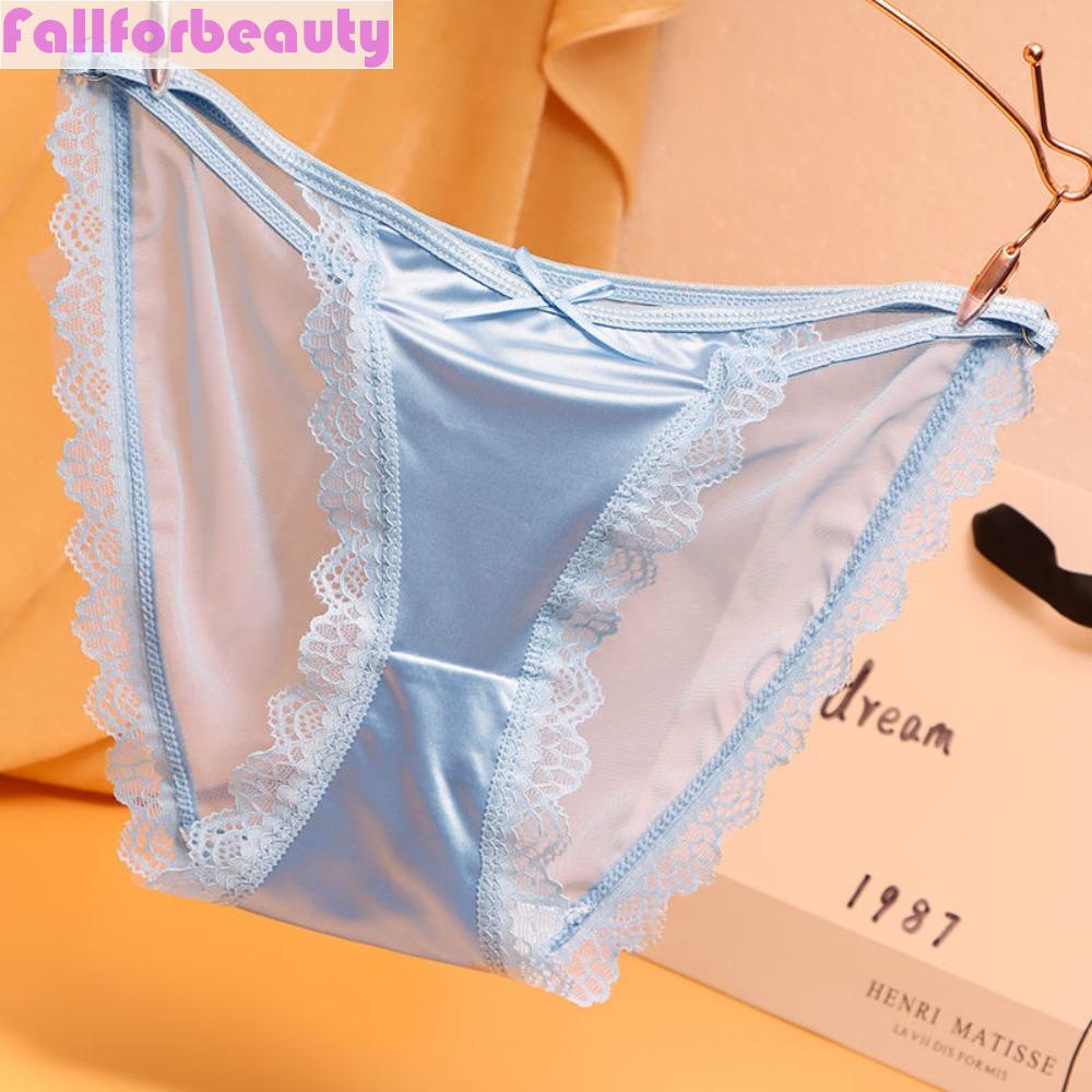 Quần Lót Ren Mỏng Màu Sắc Trơn Thắt Nơ Phong Cách Nhật Bản Đáng Yêu Cho Nữ