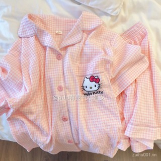 Bộ Đồ Ngủ Tay Ngắn Họa Tiết Hello Kitty Phong Cách Nhật Bản Dễ Thương Cho Nữ cxbzuiniu.vn414