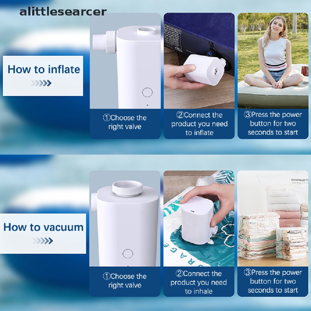 Ống Bơm Hơi Nhỏ Gọn Có Thể Sạc Lại Tiện Dụng Khi Đi Cắm Trại