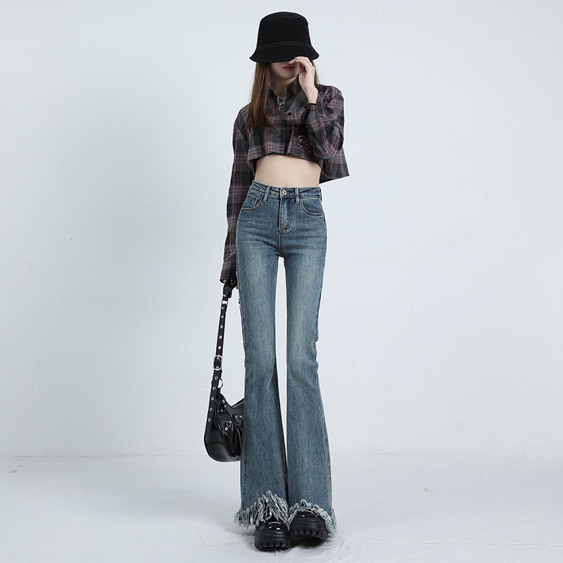 IELGY    Quần Jean Lưng Cao Dáng Ôm Thời Trang Cho Nữ