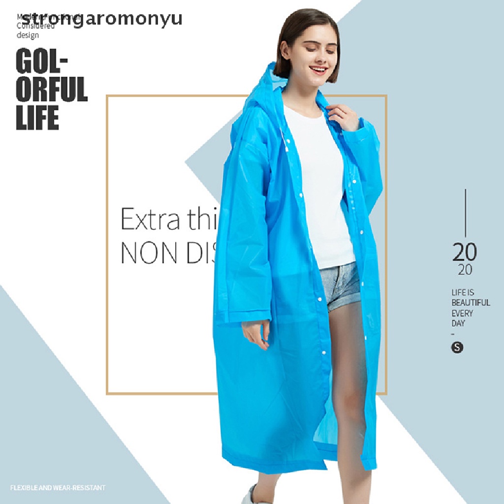 Áo Mưa Dày Dặn Chống Thấm Nước Có Mũ Trùm Tiện Dụng Cho Nam Và Nữ