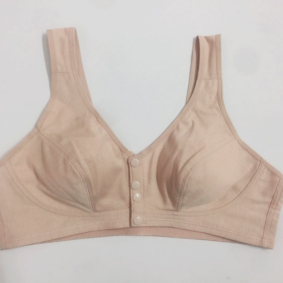 Áo Ngực Cotton Mỏng Cài Khóa Trước Không Gọng Thép Có Size Lớn Dành Cho Phụ Nữ Trung Niên