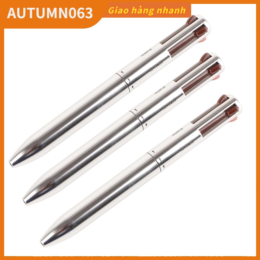 Autumn063 Bút tô sáng lông mày 3 chiếc 4 trong 1 di động lâu dài nhấn bút làm nổi bật đường viền