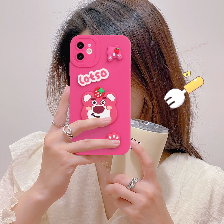 Ốp Điện Thoại Silicon Dẻo Hình Gấu 3D iPhone 11 12 13 14 Pro MAX Plus Mini X XR XS MAX 6 S 7 8 Plus SE 2020 11Pro 12pro 13Pro