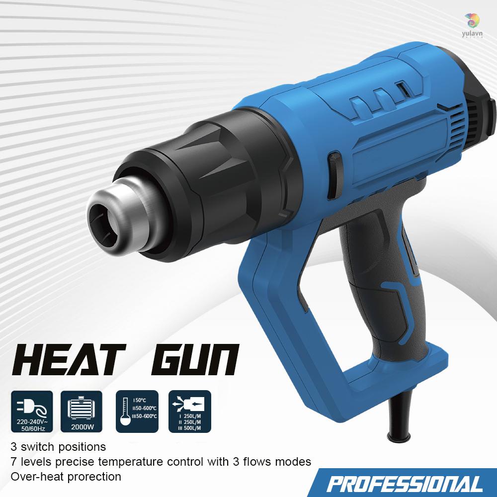 Bộ Máy Thổi Khí Nóng 2000W 4 Đầu Phun Với Bộ Cài Đặt 3 Rãnh 122-1112°F (50-600°CTranh Vẽ Bằng PVC Thu Gọn Được