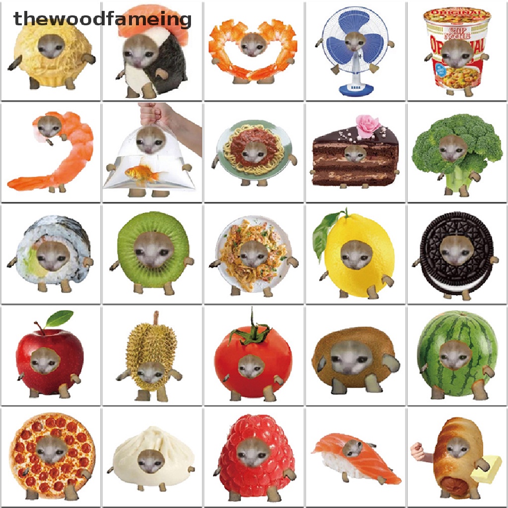 Bộ 69 Miếng Dán Hình Mèo Meme Vui Nhộn Dễ Thương Dùng Trang Trí Vali Laptop Ipad Điện Thoại