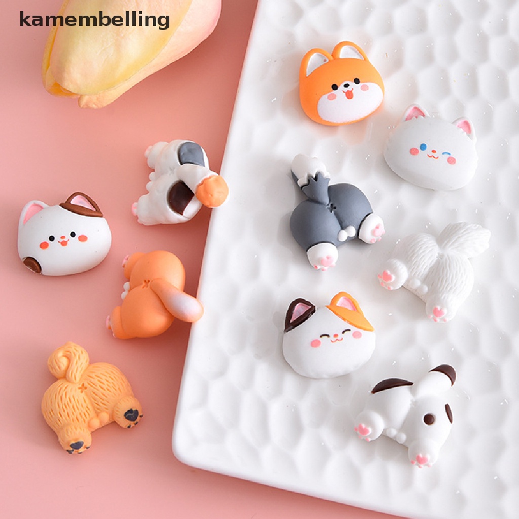 Set 10 Miếng Dán Hoạt Hình Đầu Chó Mèo Dễ Thương Trang Trí Sổ Tay DIY