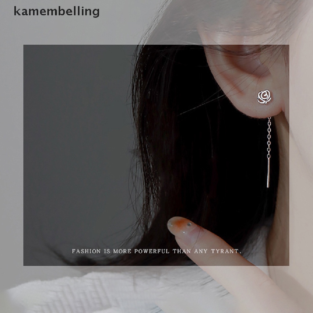 Đôi Khuyên Tai Tua Rua Ngắn Gắn Hoa Đơn Giản Thời Trang Cho Nữ