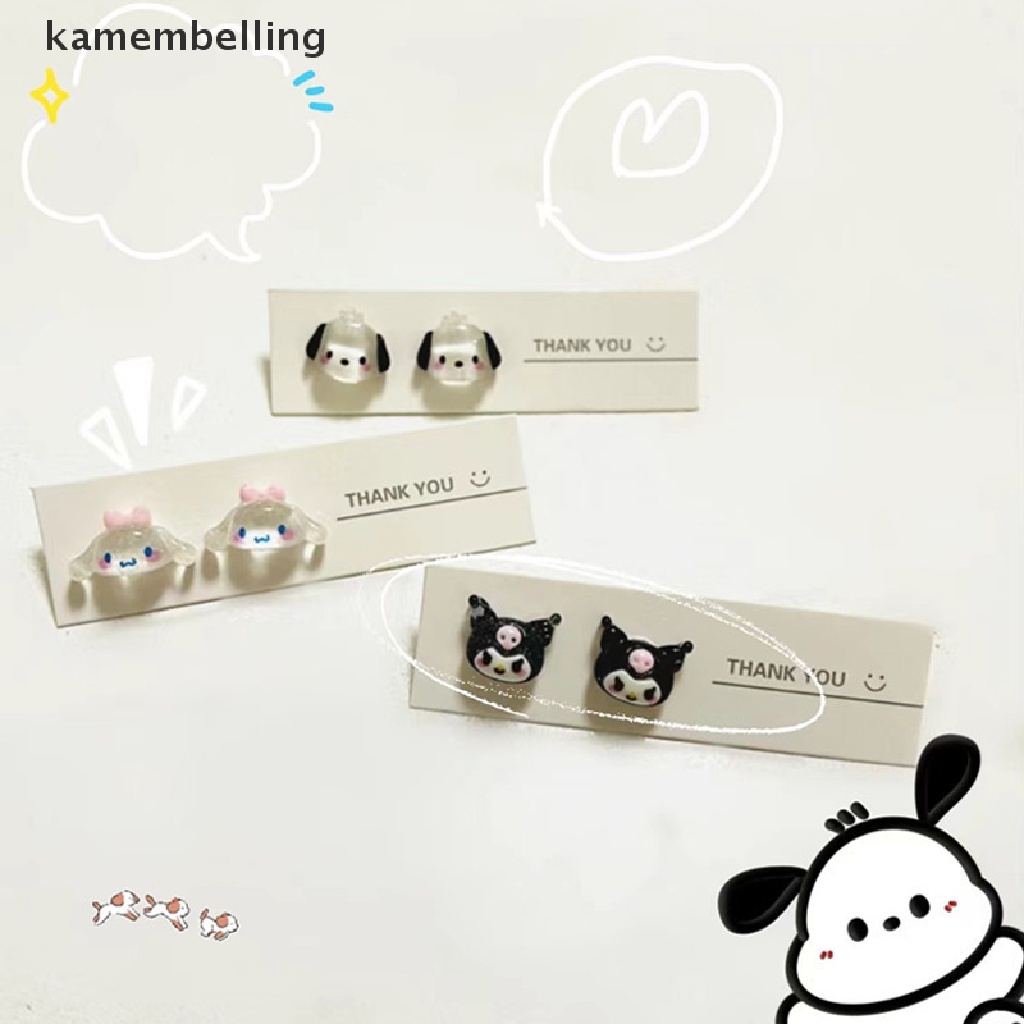 Kamembelling Sanrio Bông Tai Mini Bằng Nhựa Mềm Đáng Yêu Phong Cách Harajuku Cho Nữ EN