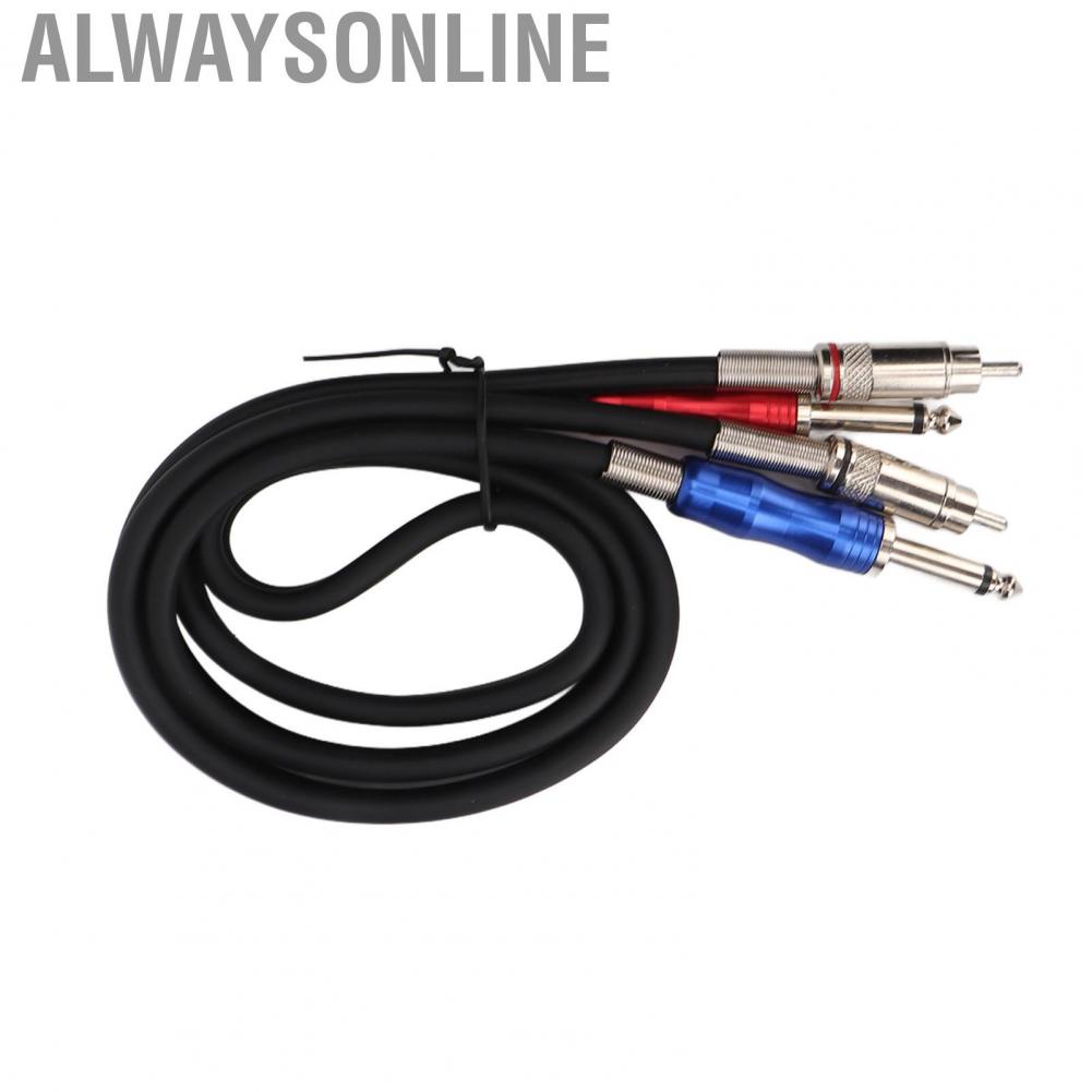 Alwaysonline Dual 1/4 Inch TS To RCA Cable  Male Noise Isolation Detachable 6.35mm Corrosion Resistant for Amplifier TV