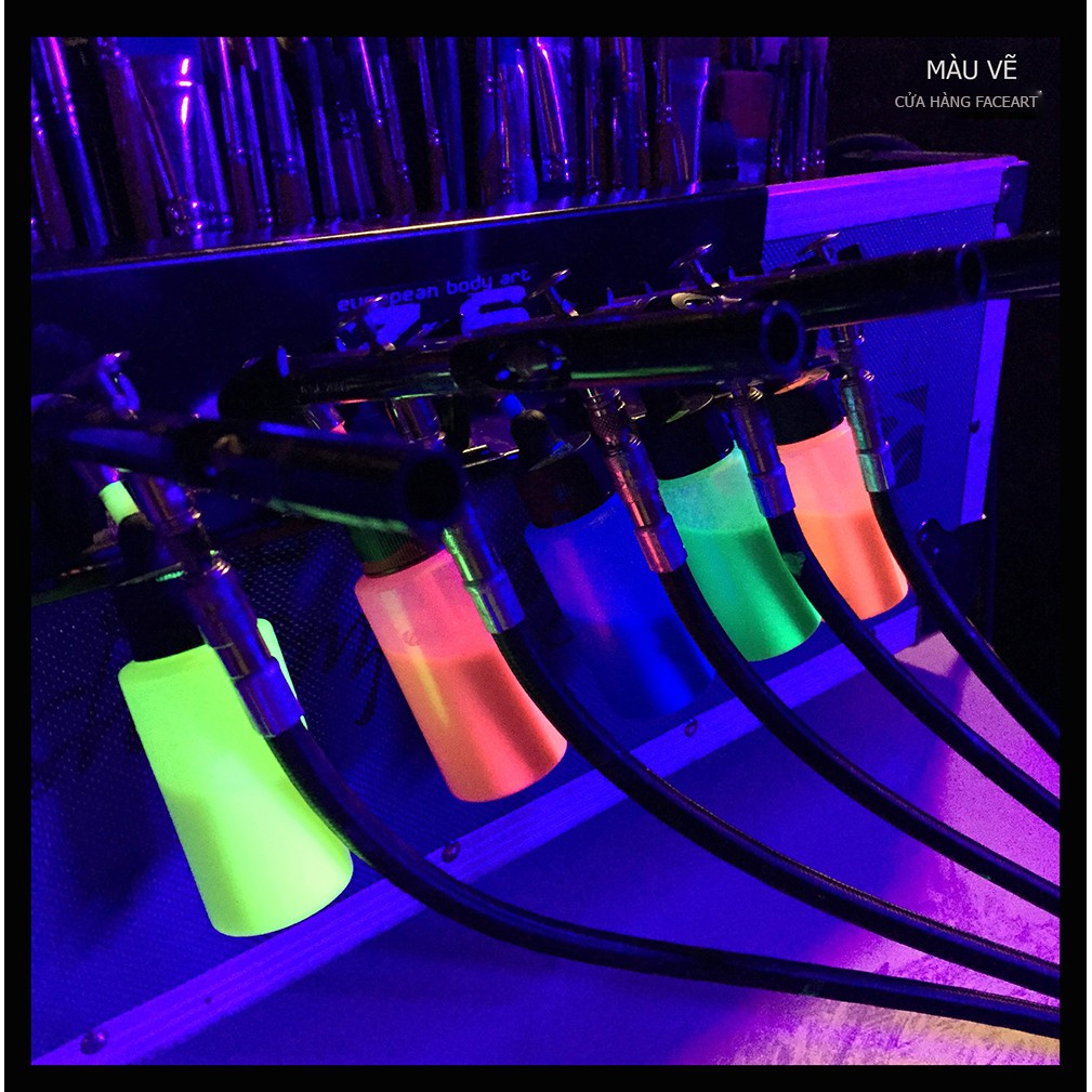 MÀU AIRBRUSH DẠ QUANG PHÁT SÁNG ACRRYLIC - MÀU NEON AIRBRUSH - MÀU HUỲNH QUANG DÙNG CHO SÚNG PHUN MỸ THUẬT Acrylic