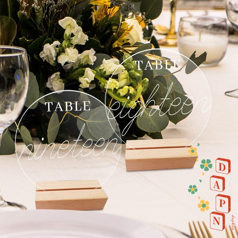 Bộ 2 Biển Số Để Bàn Bằng Acrylic Trong Suốt Đế Gỗ Độc Đáo Trang Trí Tiệc Tùng