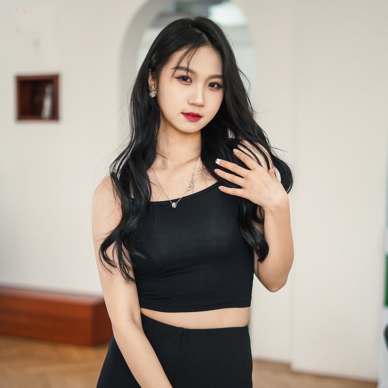 IELGY   Áo Lửng Không Tay Thời Trang Mùa Hè Cho Nữ