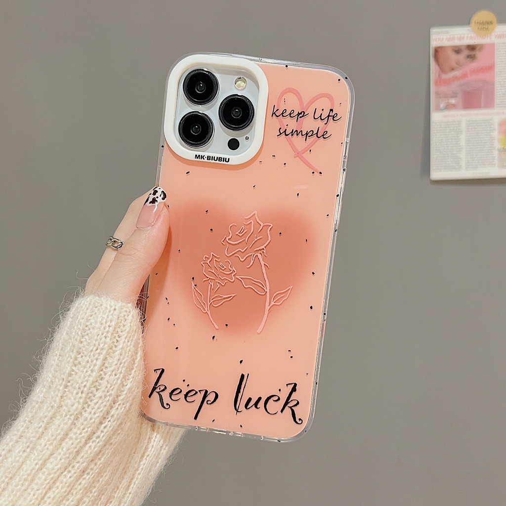 Ốp Điện Thoại TPU Dẻo Trong Suốt Họa Tiết Hoa Hồng Đơn Giản Xinh Xắn Cho iphone 14 13 11 12 Pro Max