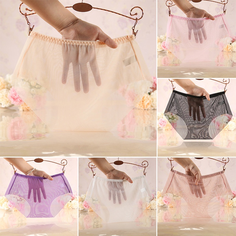 Quần Lót Lưới Mềm Mại Màu Trơn Lưng Vừa Thoải Mái Cho Nữ