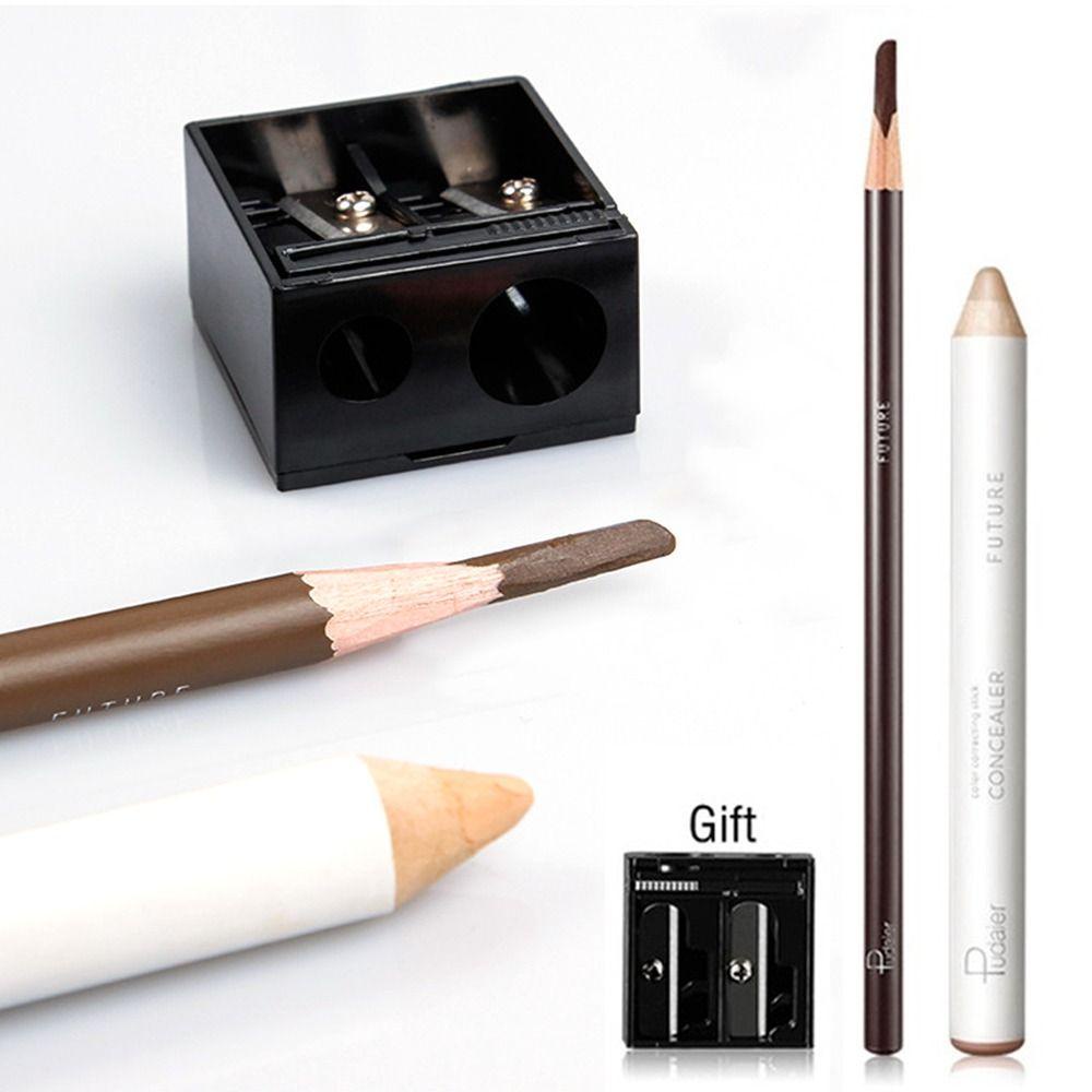 Bút Chì Kẻ Lông Mày Cứng 10 Màu Tự Nhiên Kèm Đồ Chuốt Dành Cho Người Mới Bắt Đầu