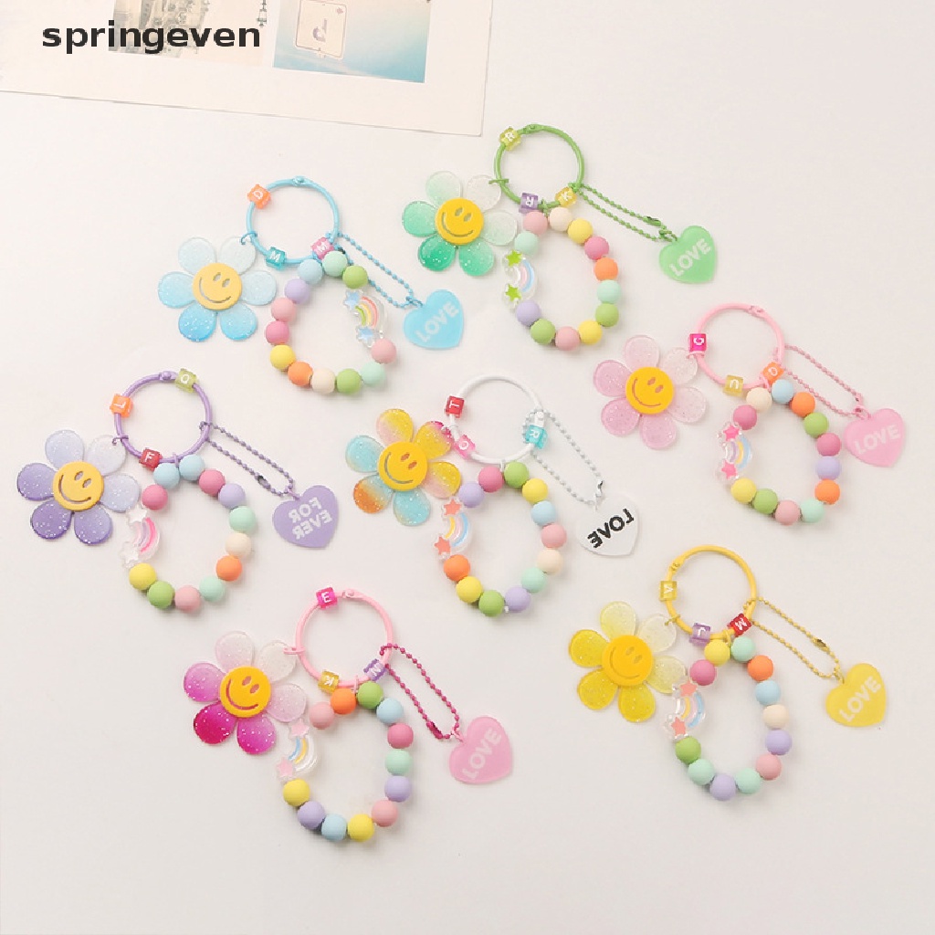 Móc Khóa Chuỗi Hạt Hình Hoa Hướng Dương Nhiều Màu Dễ Thương Phong Cách Hàn Quốc Cho Nữ