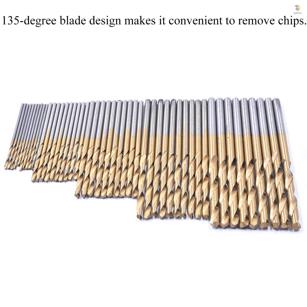 Bộ 50 Mũi Khoan Xoắn Thẳng 1mm 1.5mm 2mm 2.5mm 3mm Chuyên Dụng Cho Vật Liệu Gỗ