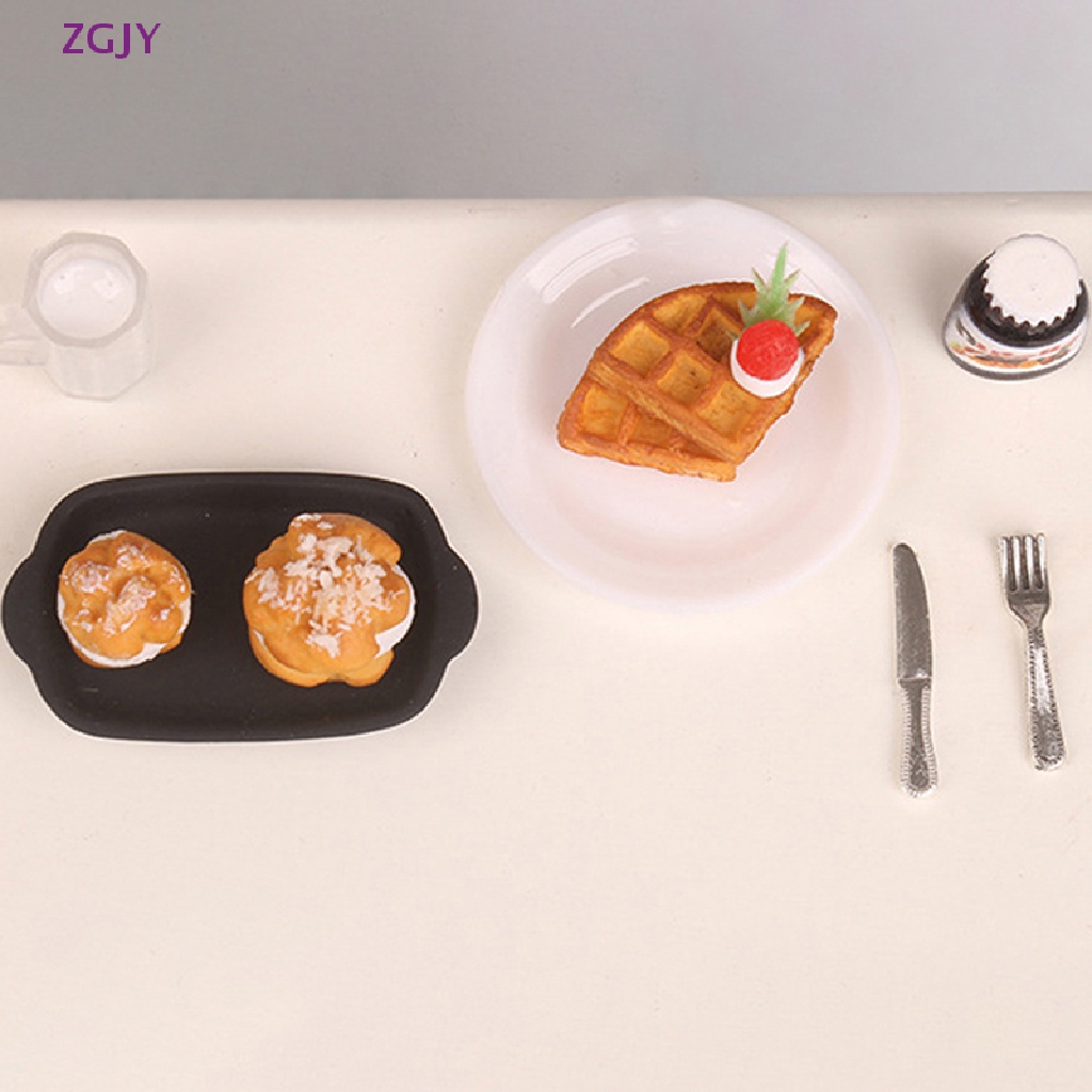 1 Bộ Mô Hình Bánh Waffle Mini Cho Nhà Búp Bê Mới