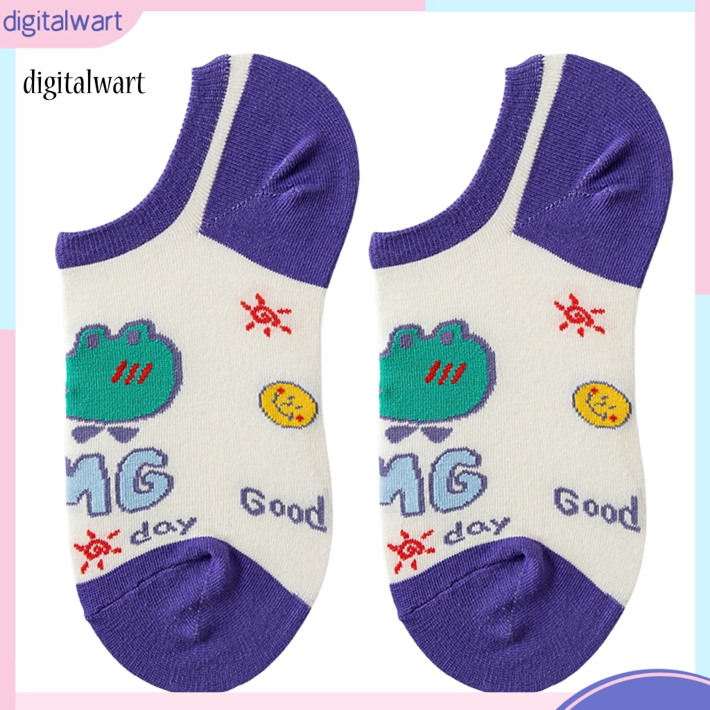 Kỹ Thuật Số| 1 Đôi Vớ Siêu Mềm Mại Thấm Hút Mồ Hôi Chống Trượt In Họa Tiết Hoạt Hình Dễ Thương