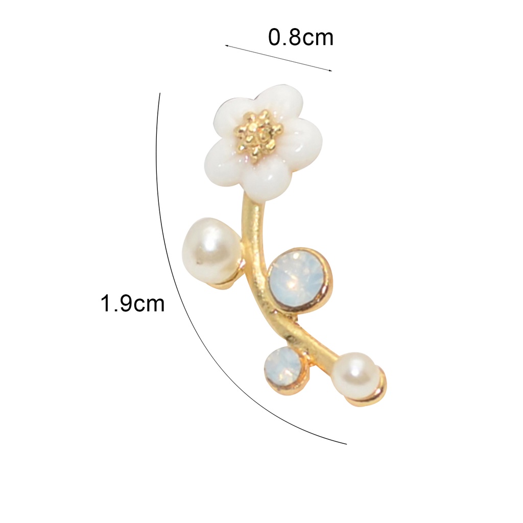 1 Đôi Bông Tai Xỏ Lỗ Hình Hoa Đính Ngọc Trai Giả Thời Trang