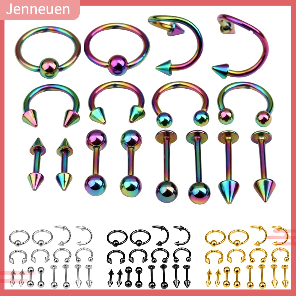 Set 16 Khuyên Xỏ Cơ Thể / Tai / Mũi / Môi / Tai Độc Đáo