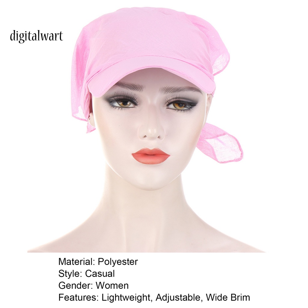 Kỹ Thuật Số| Mũ Turban Rộng Vành Che Nắng Thoáng Khí Màu Sắc Đơn Giản Thời Trang