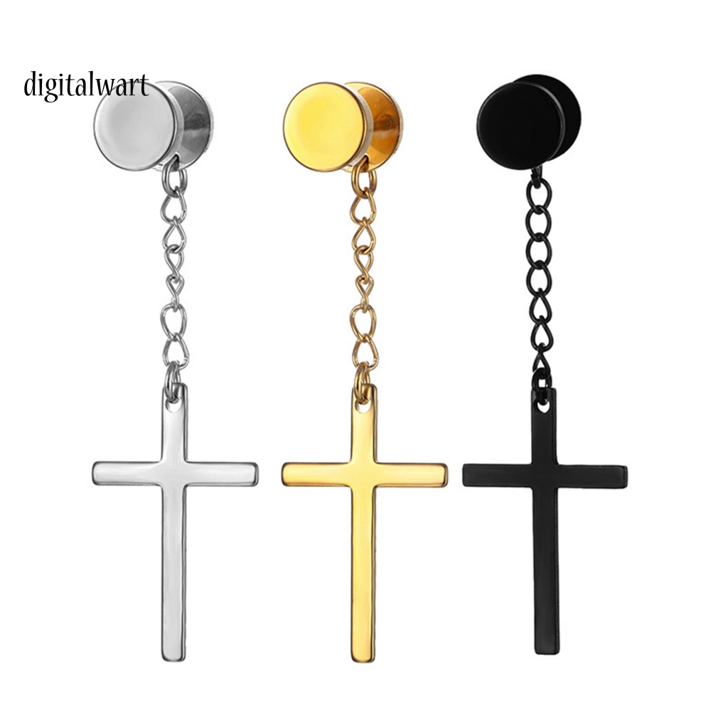 Kỹ Thuật Số| 1 Khuyên Tai Lủng Lẳng Mạ Điện Hình Học Đơn Giản Phong Cách Hip Hop Unisex Mặc Hàng Ngày