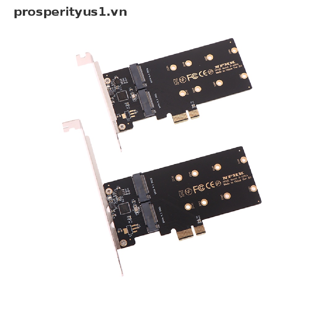 Bộ Chuyển Đổi Thẻ Chuyển Đổi SSD ASM1061 PCIe x1 Sang 2 Cổng SATA M.2 NGFF