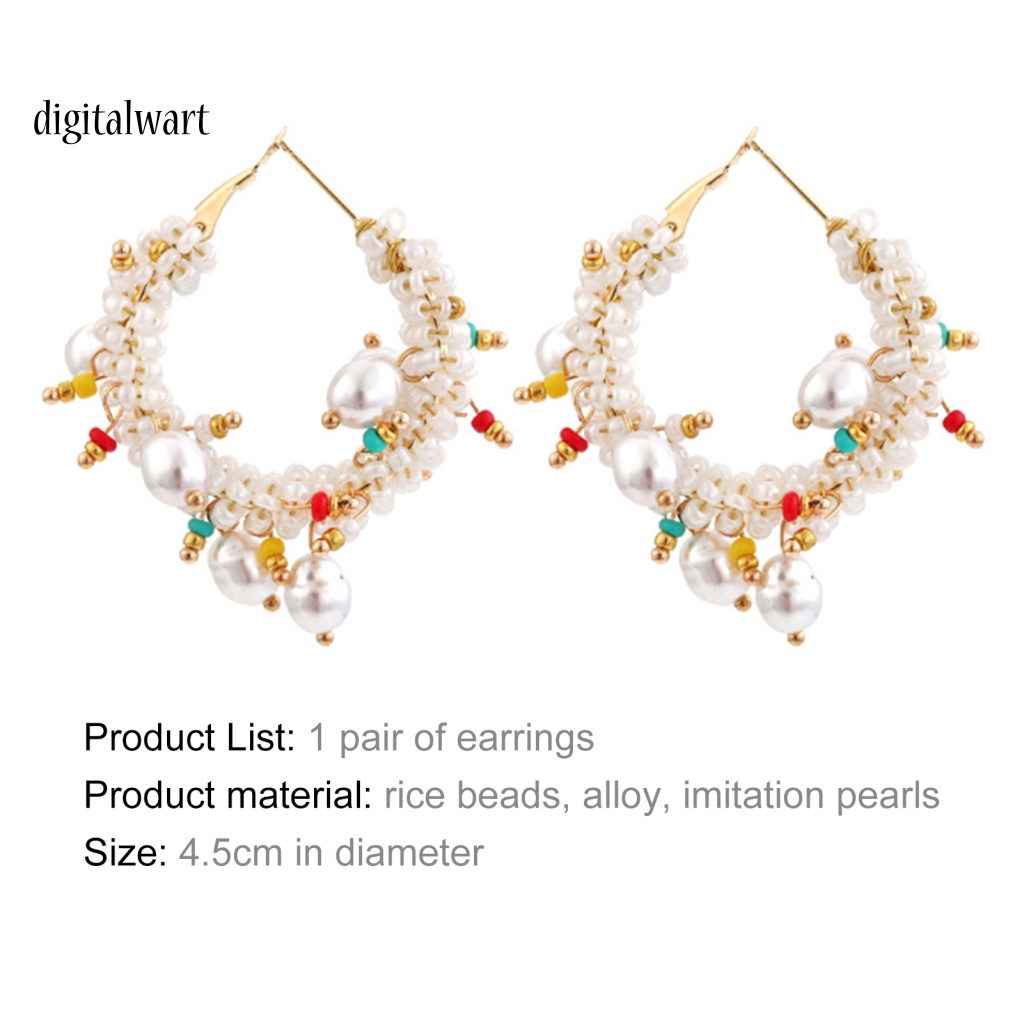 Kỹ Thuật Số| 1 Đôi Bông Tai Vòng Tròn Phong Cách Bohemia Tinh Tế Sang Trọng Cho Nữ