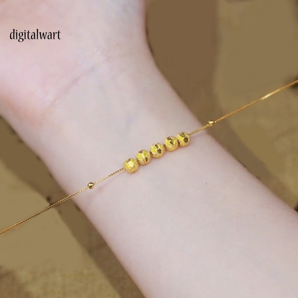 Kỹ Thuật Số| Vòng Đeo Tay May Mắn Bằng Hợp Kim Mỏng Màu Vàng Đồng Tùy Chỉnh Thời Trang Cho Nữ