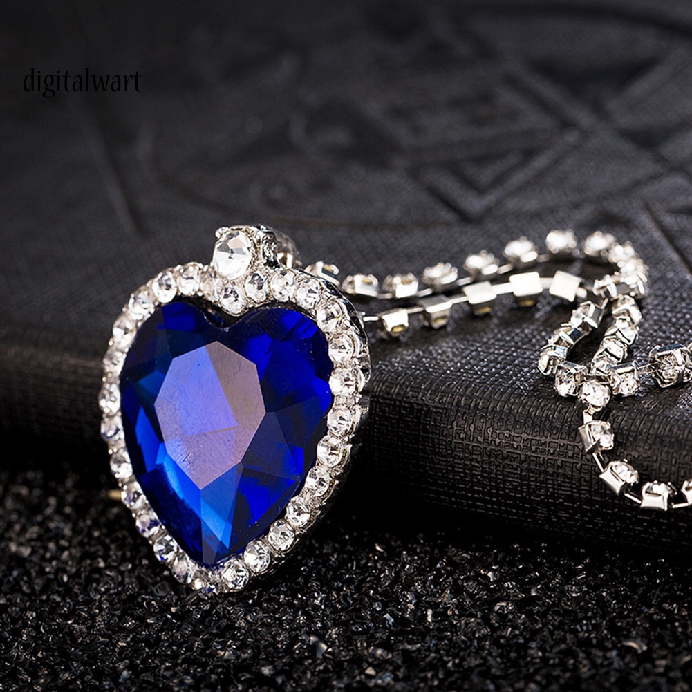 Kỹ Thuật Số| Vòng cổ HợP Kim ĐíNh Đá HìNh Tim ThờI Trang