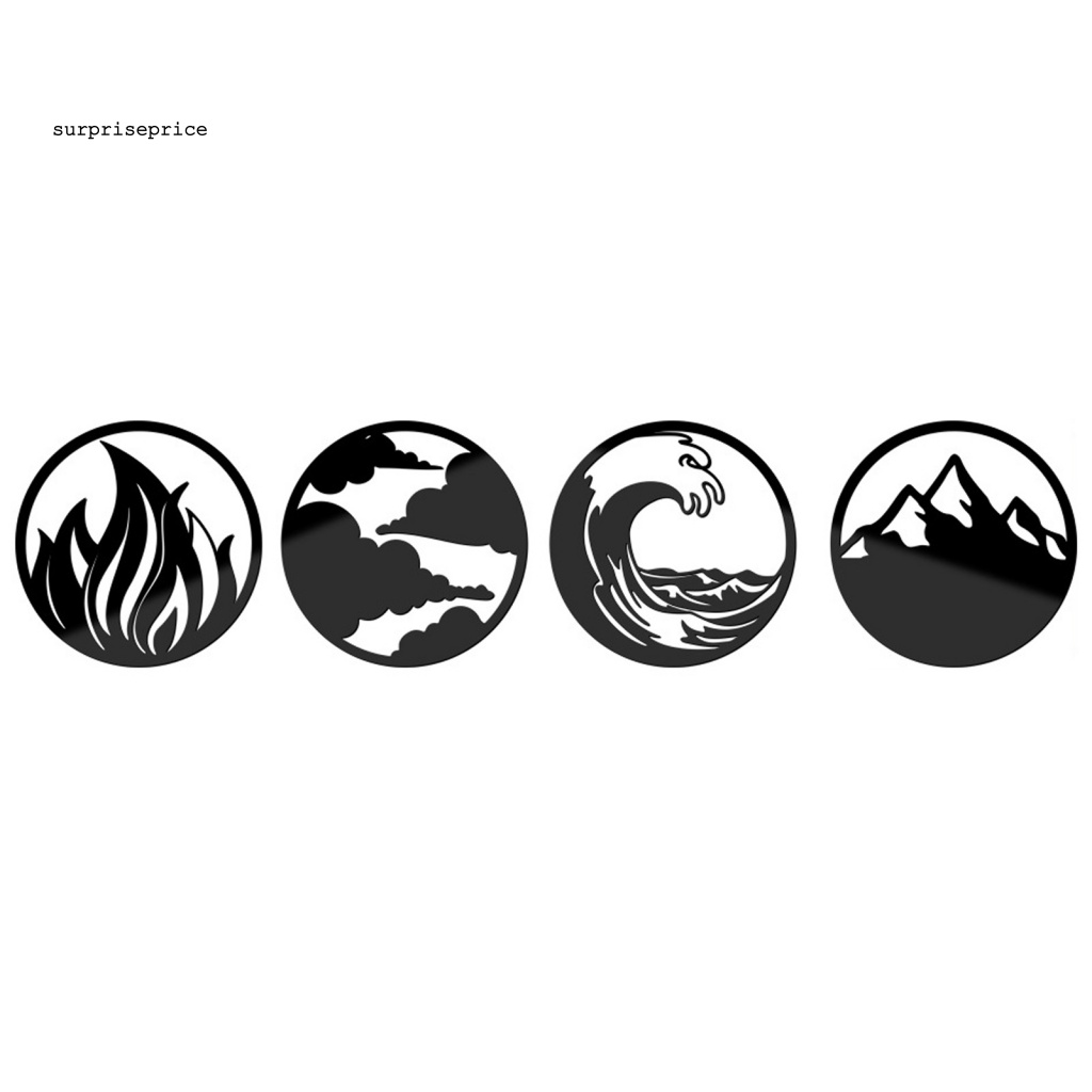 Bộ 4 Miếng Dán Tường Bằng Acrylic Tráng Gương 3D Có Thể Tháo Gỡ Dùng Trang Trí Nhà Cửa