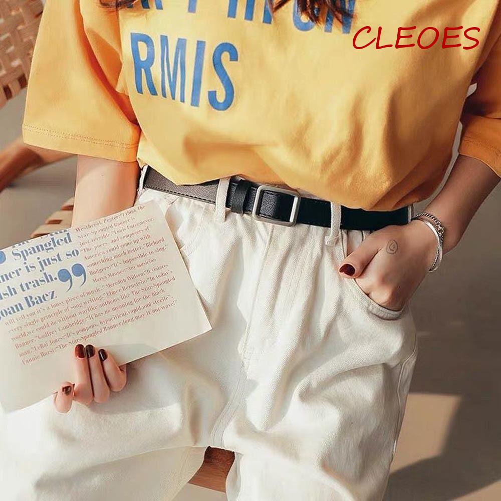 Thắt Lưng Da PU Khóa Kim Loại Thời Trang Cho Nam Nữ