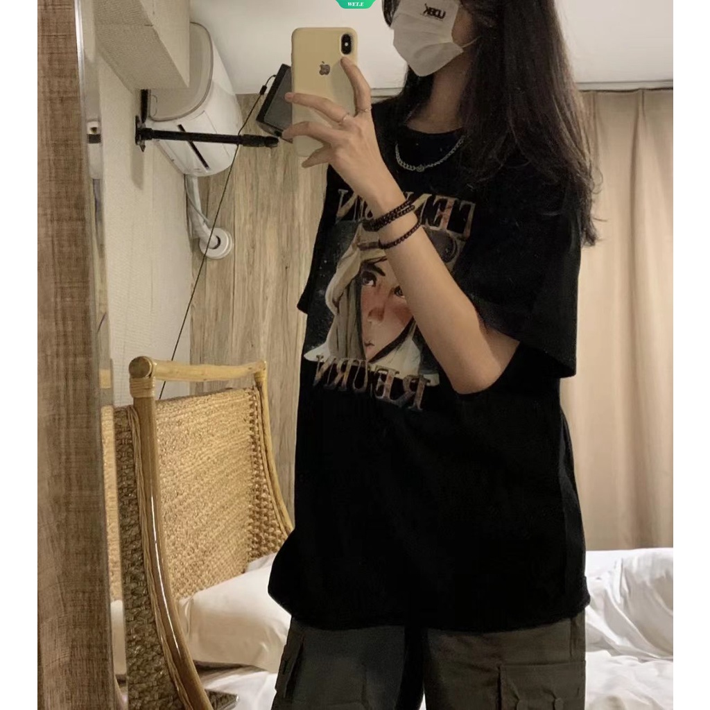 Áo Thun Tay Ngắn Dáng Rộng Chất Liệu Cotton Cao Cấp Thời Trang Mùa Hè Dành Cho Nữ