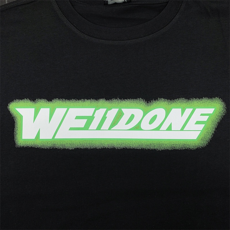 Áo Thun We-11Ded8- Áo Thun Tay Ngắn Dáng Rộng In Chữ Màu Huỳnh Quang Thời Trang Xuân Hè Cho Nam Và Nữ