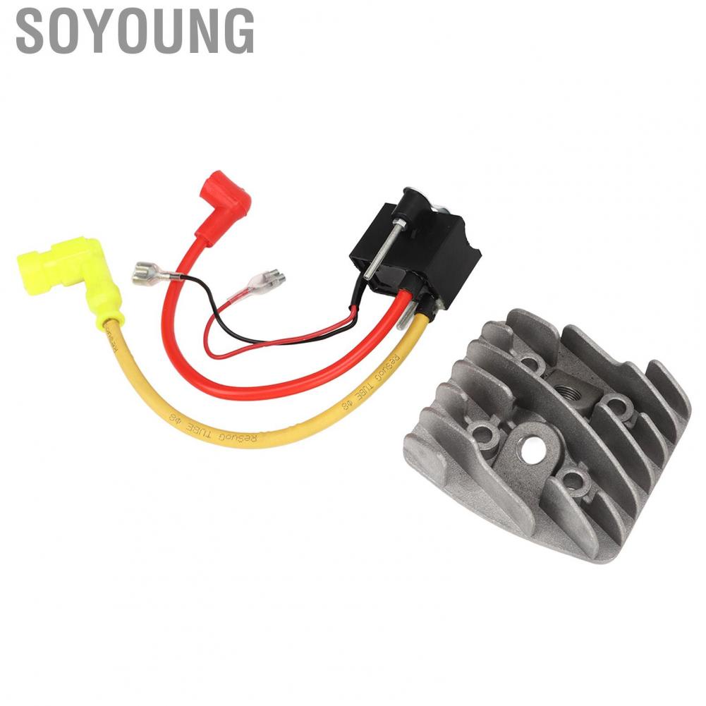 Soyoung Engine Cylinder Cover  Motorized Bicycle Ignition Coil Perfect Fit Stable Performance Durable  for 2 Stroke Engine Motorized Bike