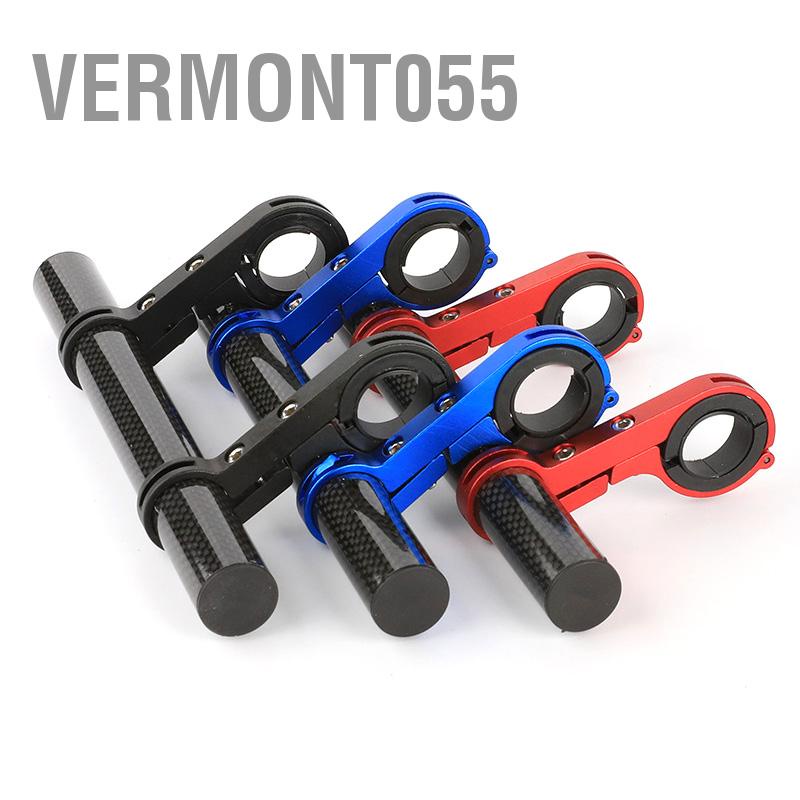 Vermont055 Bộ mở rộng tay lái xe đạp Hợp kim nhôm sợi carbon nhẹ cho đèn gắn điện thoại
