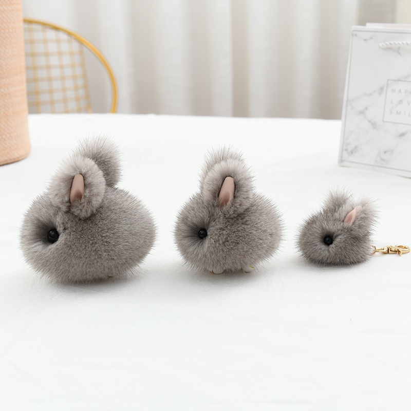 Móc Khóa Thỏ Con Lông Xù Cao Cấp Dễ Thương móc khóa hình