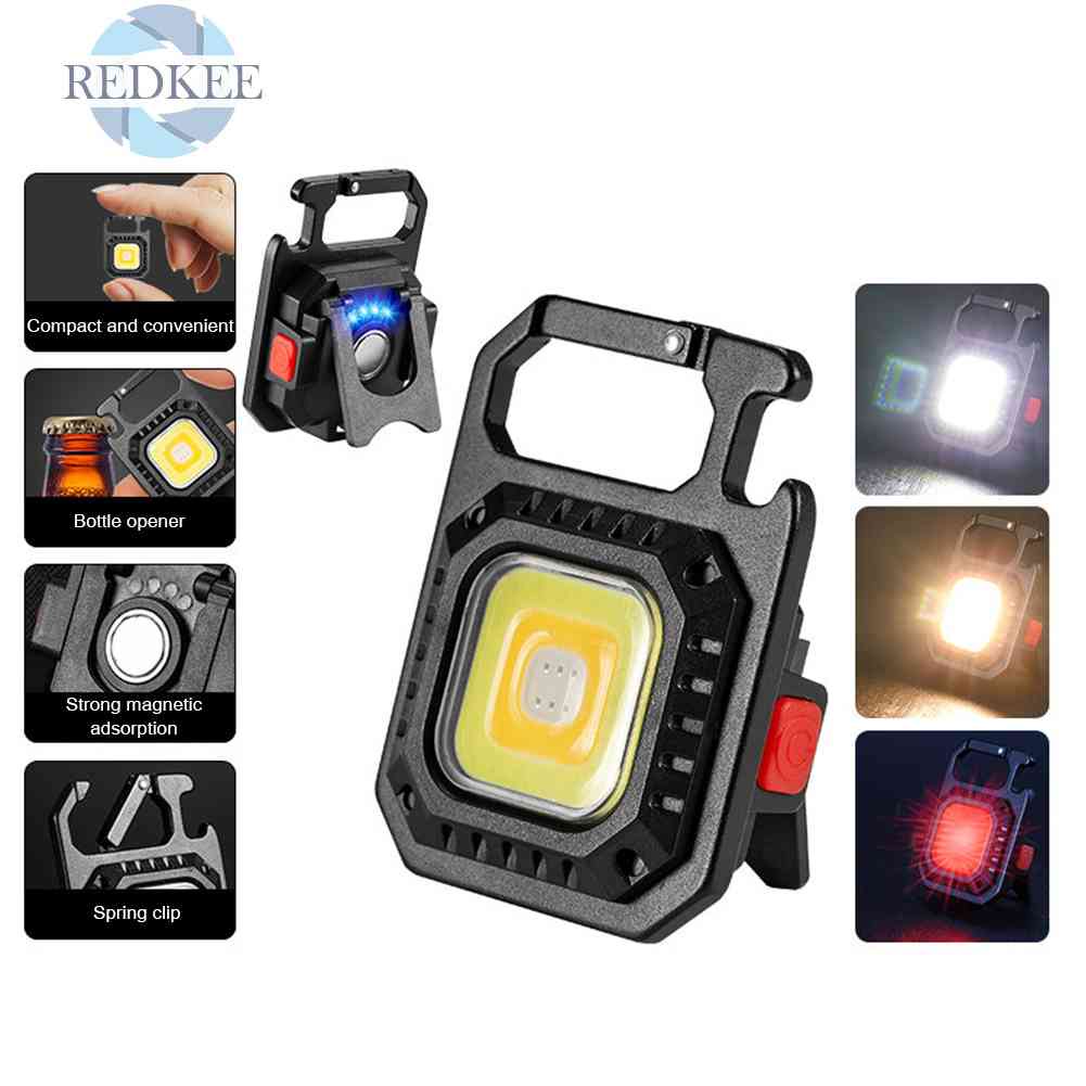 Móc Khóa Đèn LED COB 500lm Màu Đen Chống Nước Bỏ Túi Tiện Dụng