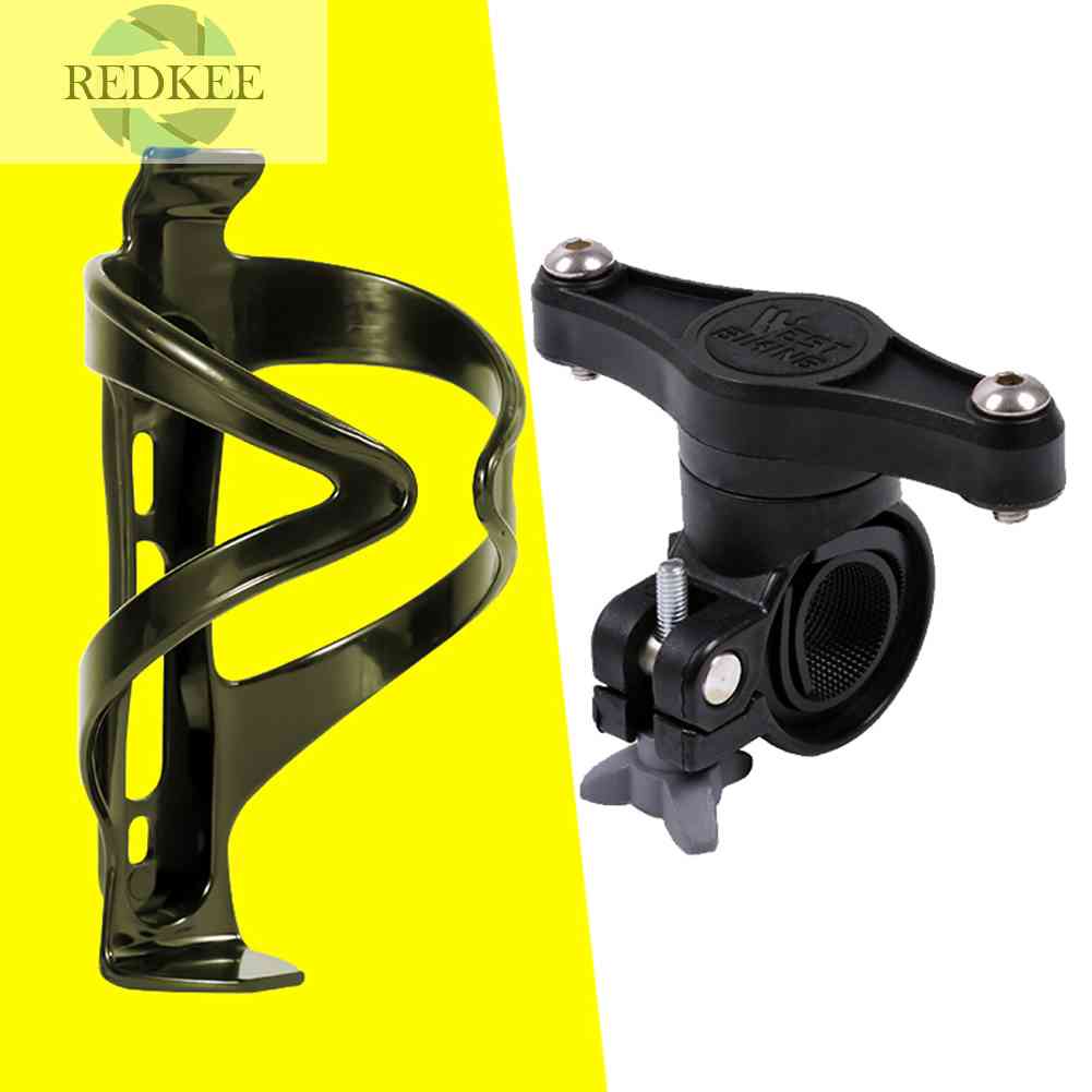 Bộ Giá Đỡ Bình Nước Gắn Tay Lái Xe Đạp Leo Núi Có Thể Xoay 360 Độ Tiện Dụng