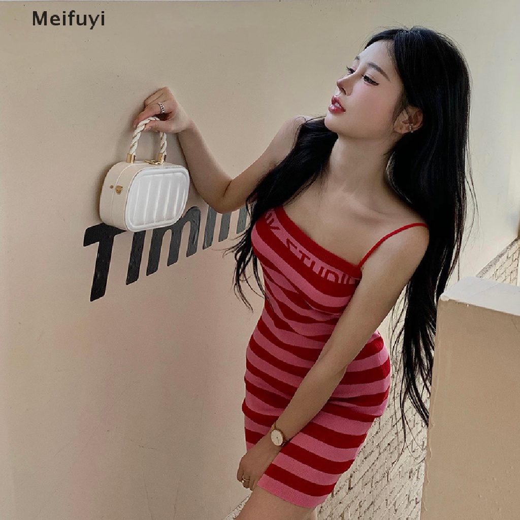 Đầm Dệt Kim Hai Dây Ôm Dáng Co Giãn In Chữ Thời Trang Mùa Hè Gợi Cảm Cho Nữ