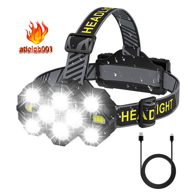 Đèn Pha 10 Bóng Led 22000 Lumens 8 + 2 Chế Độ Sáng Chống Thấm Nước Có Thể Sạc Lại