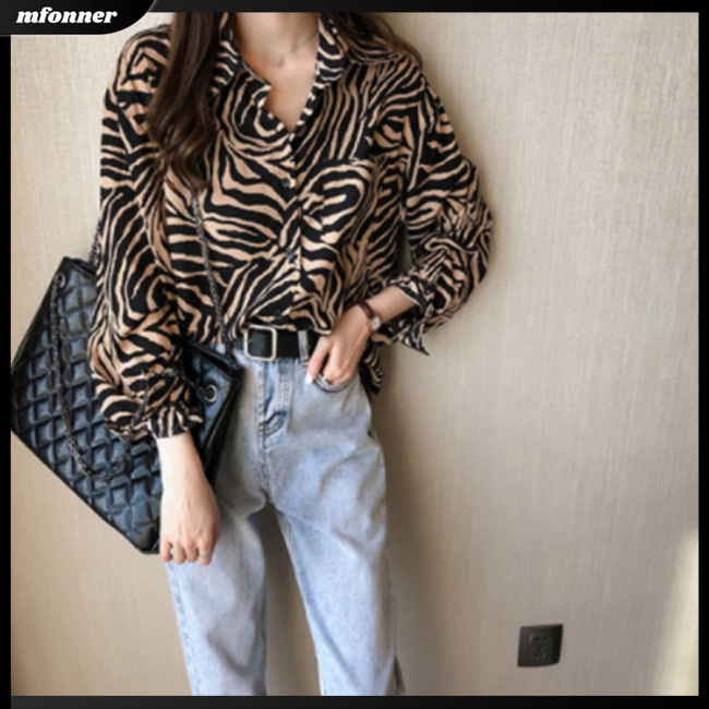 Áo Khoác Sơ Mi Tay Dài Dáng Rộng In Họa Tiết Kẻ Sọc Kiểu Retro Thời Trang Mùa Xuân Cho Bạn Gái